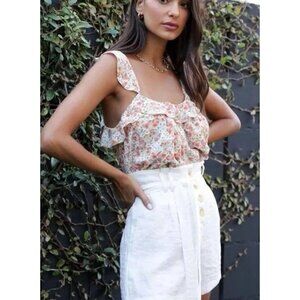 Bishop and Young Cami Size XS Camisole Floral Bright Side Ruffle Romance NWT